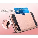 Wholesale iPhone 8 / 7 Credit Card Slot Armor Hybrid Case (RoseGold)